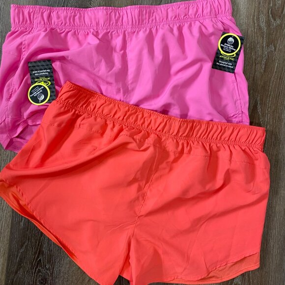 Athletic Pants - Athletic women's nylon sportswear in Pink and orange stretch shorts set Size 22